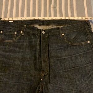 Levi's 501 Jeans Mens 40x32 Straight Button Fly Red Tab Dark Blue